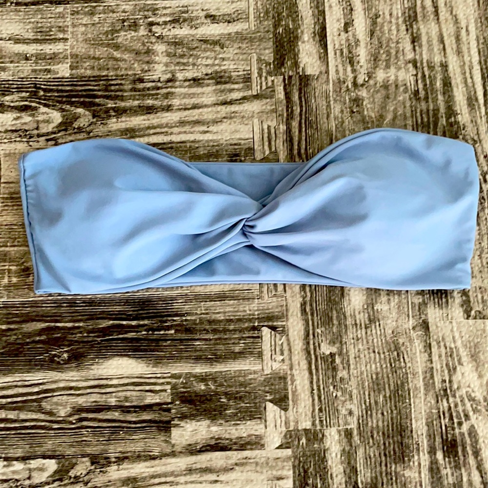 Women’s size Large grey blue swim strapless top